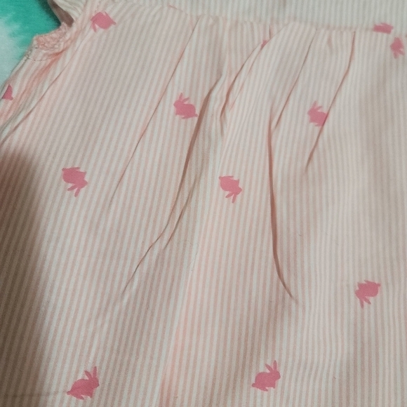 Carter's Pink Stripe Bunny Baby Girl Dress Size 6 Months - Picture 3 of 5